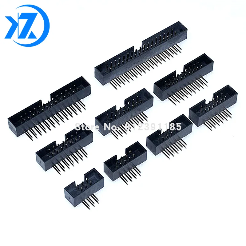 10pcs 2mm 2.0mm Pitch DC3 Male Connector 6 10 14 16 18 20 26 30 34 40 44 50 Pin Right Angle Box Header IDC Socket 6P 10P 44P 50P