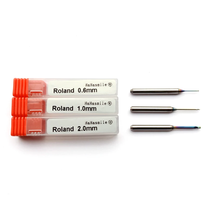 1Pcs/set  Roland Milling Cutter DLC Coating For Milling Zirconia Block Available 0.6mm/1.0mm/2.0mm Cad Cam Dental Burs