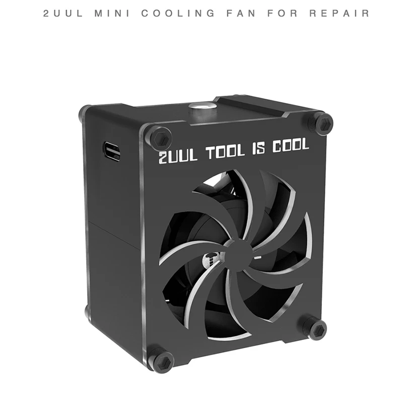 2UUL 5V USB-TYPE-C Interface Maintenance Dedicated One-Button Switch Black Whirlwind Mini Fan