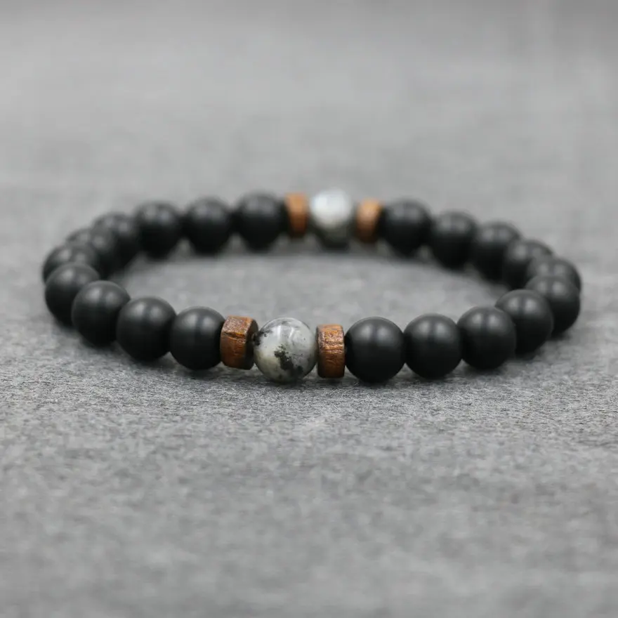 Fashion Men Bracelet Natural Moonstone Bead Tibetan Buddha Bracelet Chakra Lava Stone Diffuser Bracelets Men Jewelry Bileklik