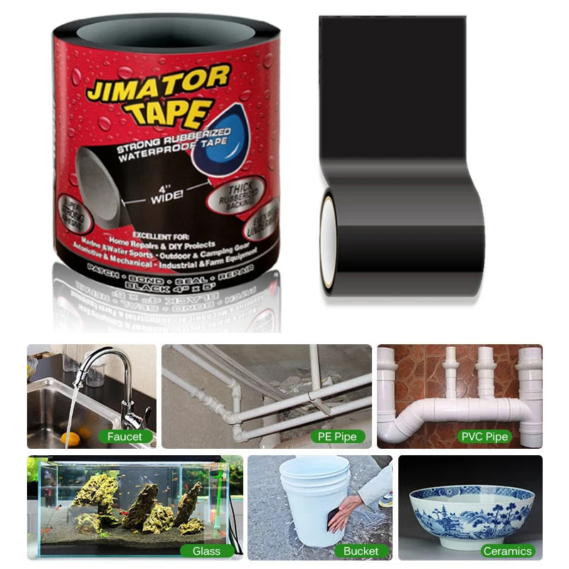 1.52M Super Strong เส้นใยกันน้ำเทป Quick รั่วเทปซ่อมท่อ PE PVC กาวฉนวนท่อ Self Fiberfix กาวเทป