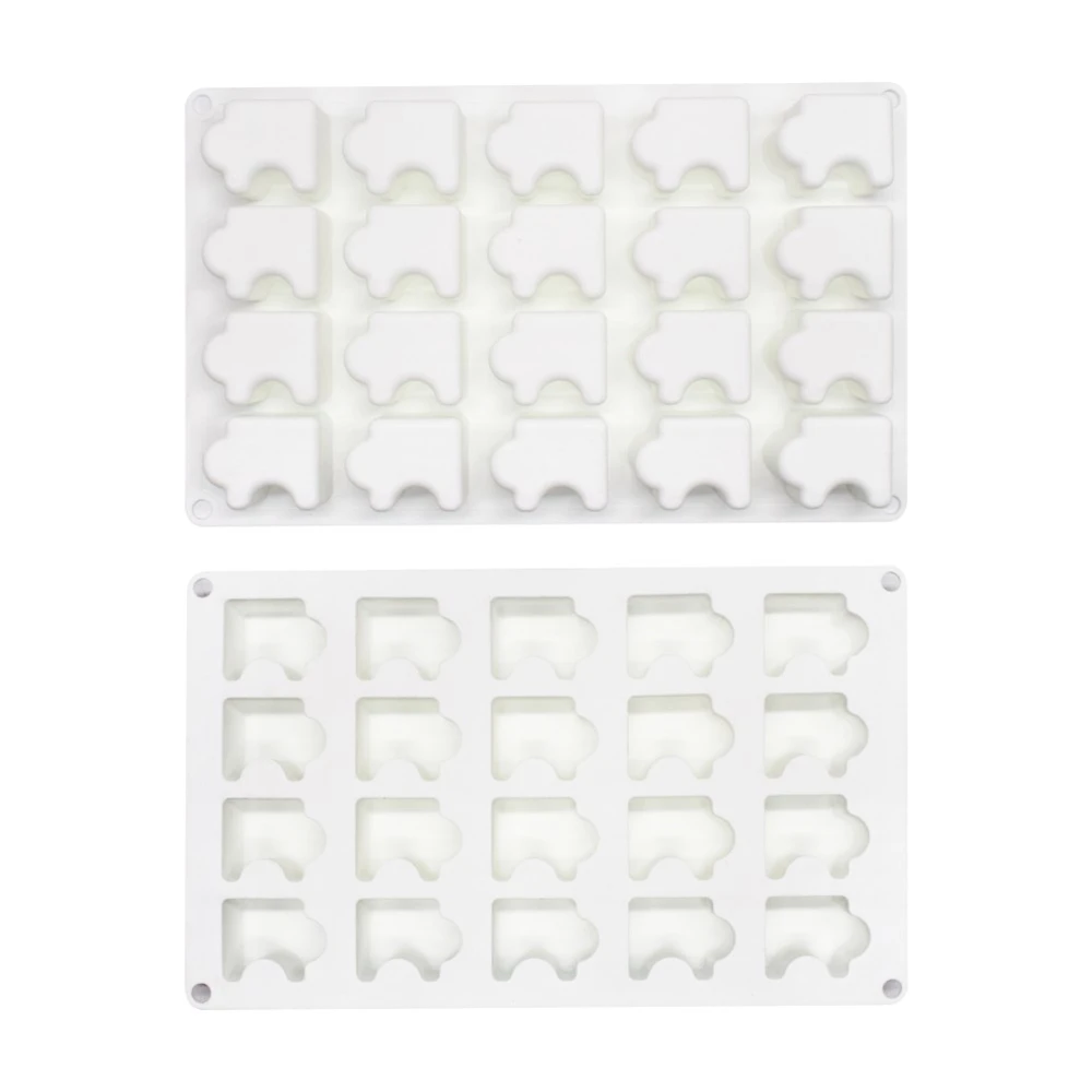 20 Holes Puzzle Cake Silicone Molds Jigsaw French Dessert Chocolate Mould Muffin Pastry Pan Decorating Tools Baking Accessories