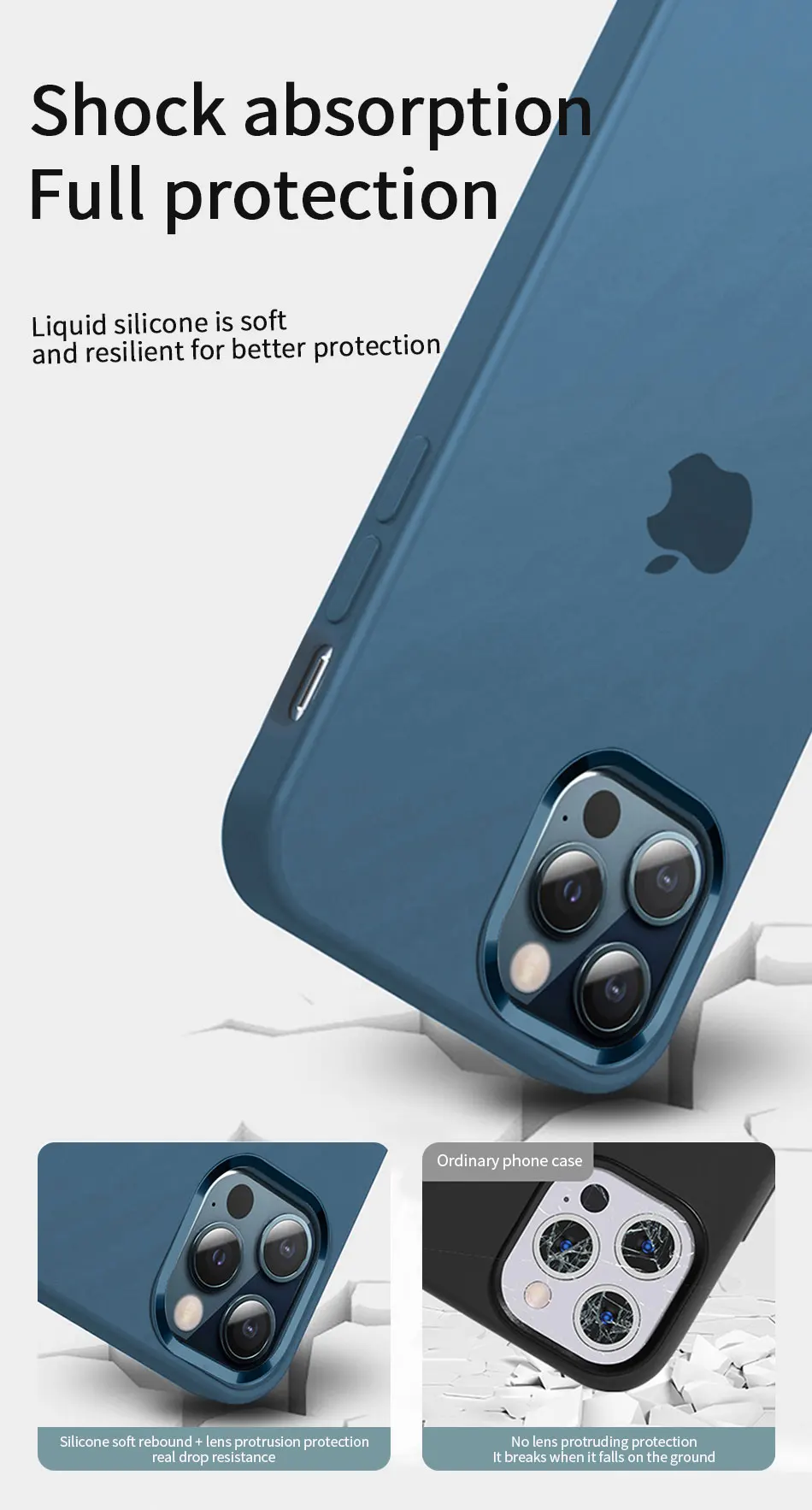 WiWU Waterproof Silicone Case for iPhone 13 6.7 Pro Max Soft Full Camera Protection Cover Case for iPhone 13 6.7