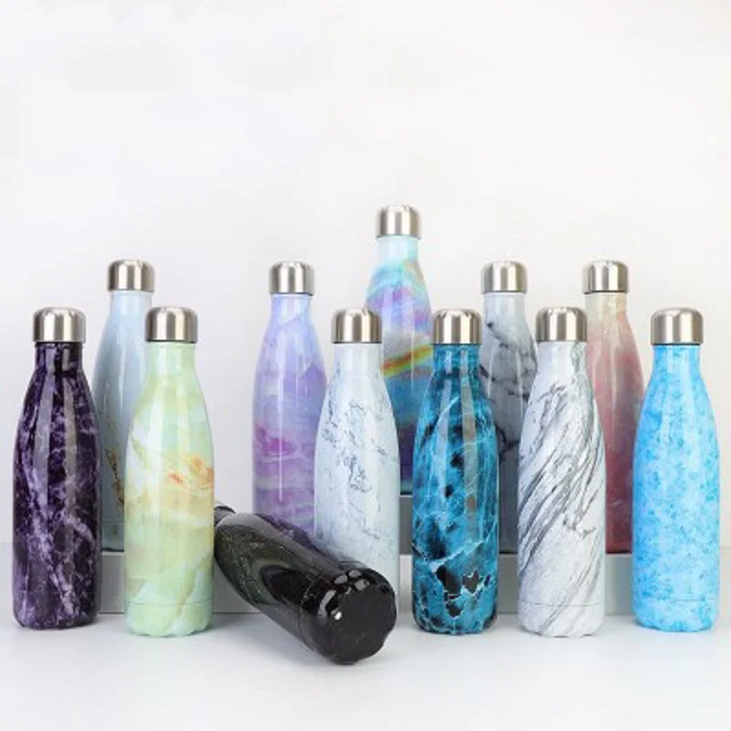 

Marble Series LOGO Custom Thermos Bottle Vacuum Flasks Stainless Steel Water Bottle for drinkingPortable Sports Gift Cups 500ml