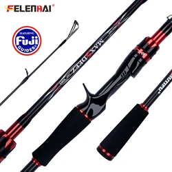 FELENHAI iplik döküm Fuji cazibesi balıkçılık çubuklar 1.68/1.8/2.1/2.4/2.7/3.0/3.15m 30T karbon 3-70g Baitcasting seyahat levrek kutup