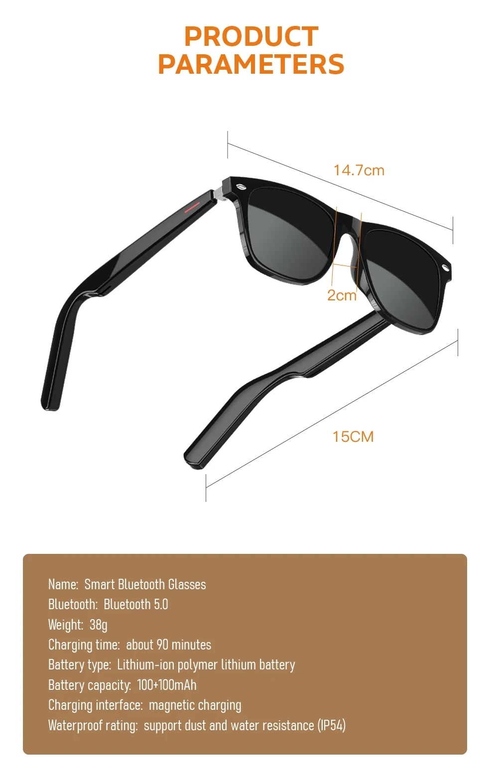 

New smart glasses sunglasses black technology can talk and listen to music Bluetooth audio glasses