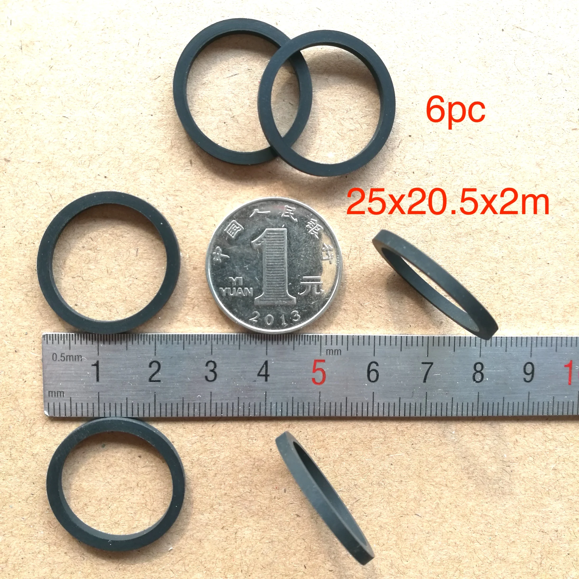 6pcs 25x20.5x2mm wheel shock absorber for belt pulley cassette deck audio recorder cassette pinch roller Stereo player