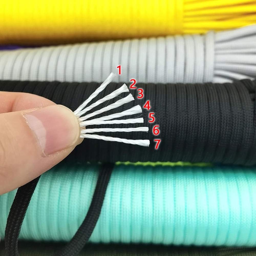 4 Size Dia.4mm 7 stand Cores Paracord for Survival Parachute Cord Lanyard Camping Climbing Camping Rope Hiking Clothesline