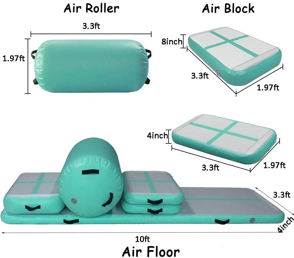 Free Shipping A Set (6 Pieces) Inflatable Gym Airtrack Tumbling Yoga Mat Air Trampoline Track For Children With a Pump