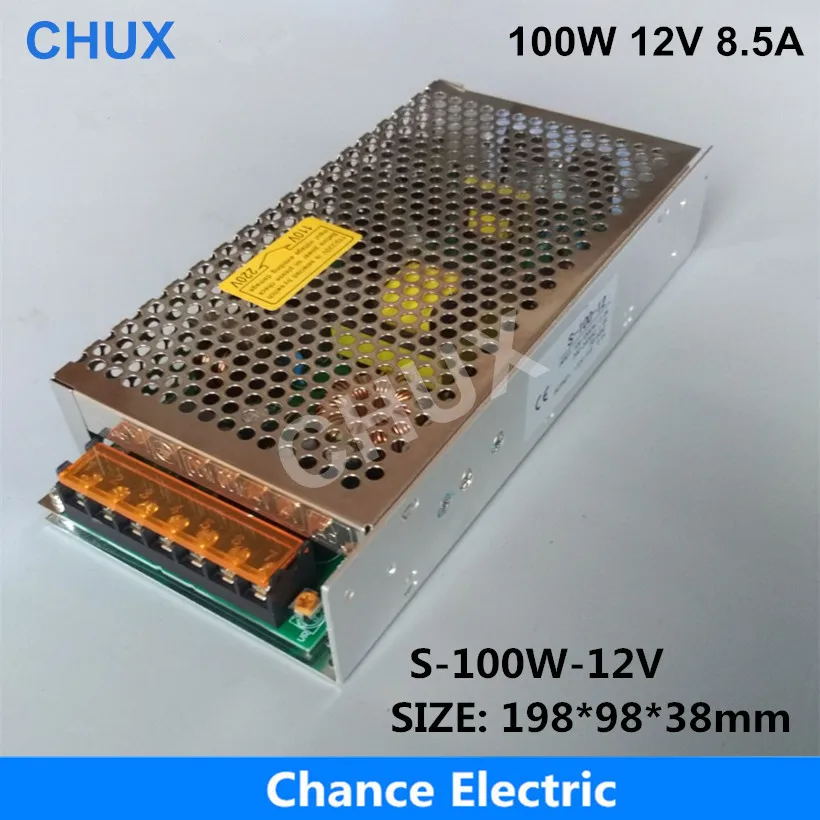 CHUX Switching Power Supply 100w 12v Ac To Dc Popular 110v 220v Input S Series Single Group Led Switch Power