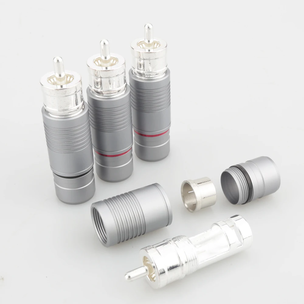 Złącza audio RCA VR010S Silver Shadow, posrebrzane, do kabli połączeniowych audio, wysoka jakość transmisji dźwięku. — zdjęcie produktu 4