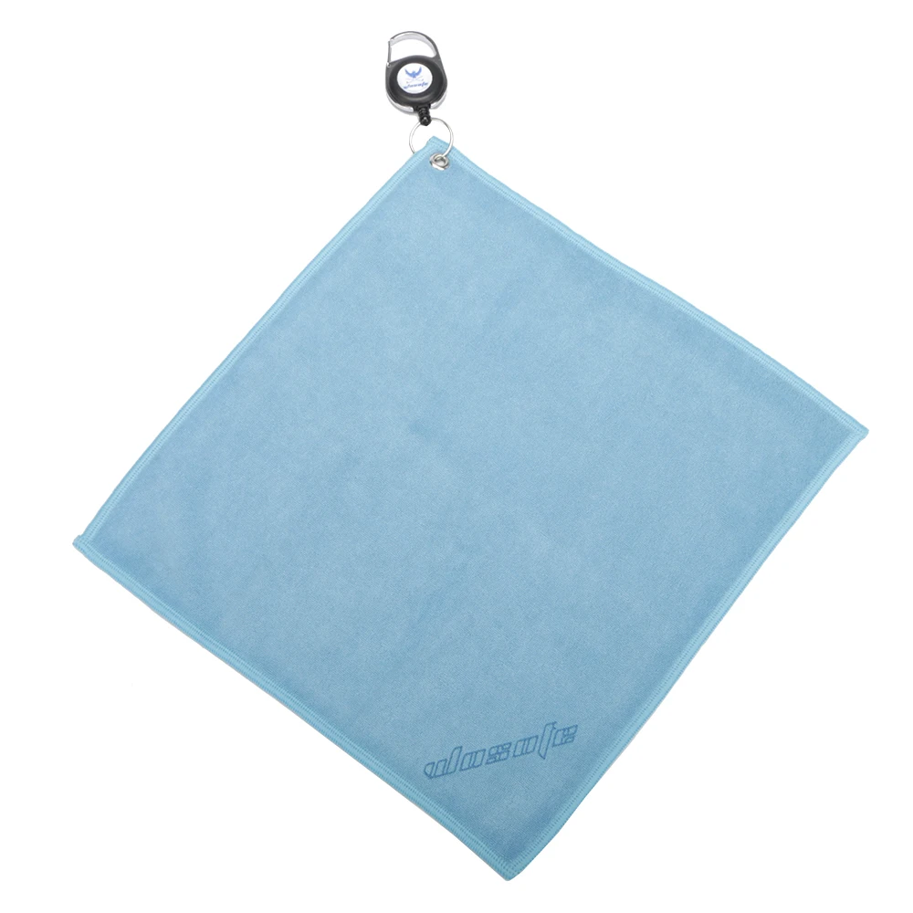 Golf Towel with telescopic Rope Cotton clean for golf clubs tool Three colours are optional