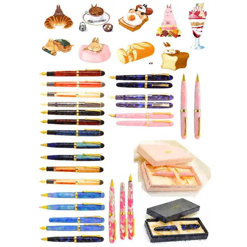 2 pcs/lot Fountain Pens Decoration DIY Uncut Sketchbook Sticker Pack  Book Journal Stickers Scrapbooking Cute School Supplies