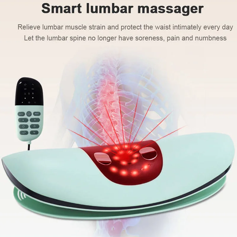 Electric Wireless Waist Massager Lumbar Traction Inflatable Hot Compress Lumbar Spine Support Massage Device Back Relieve Pain