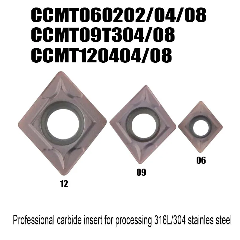 CCMT09T308-MV turning tools carbide inserts CCMT09T304-MV CNC tools boring cutter inserts for stainless stee metal machining