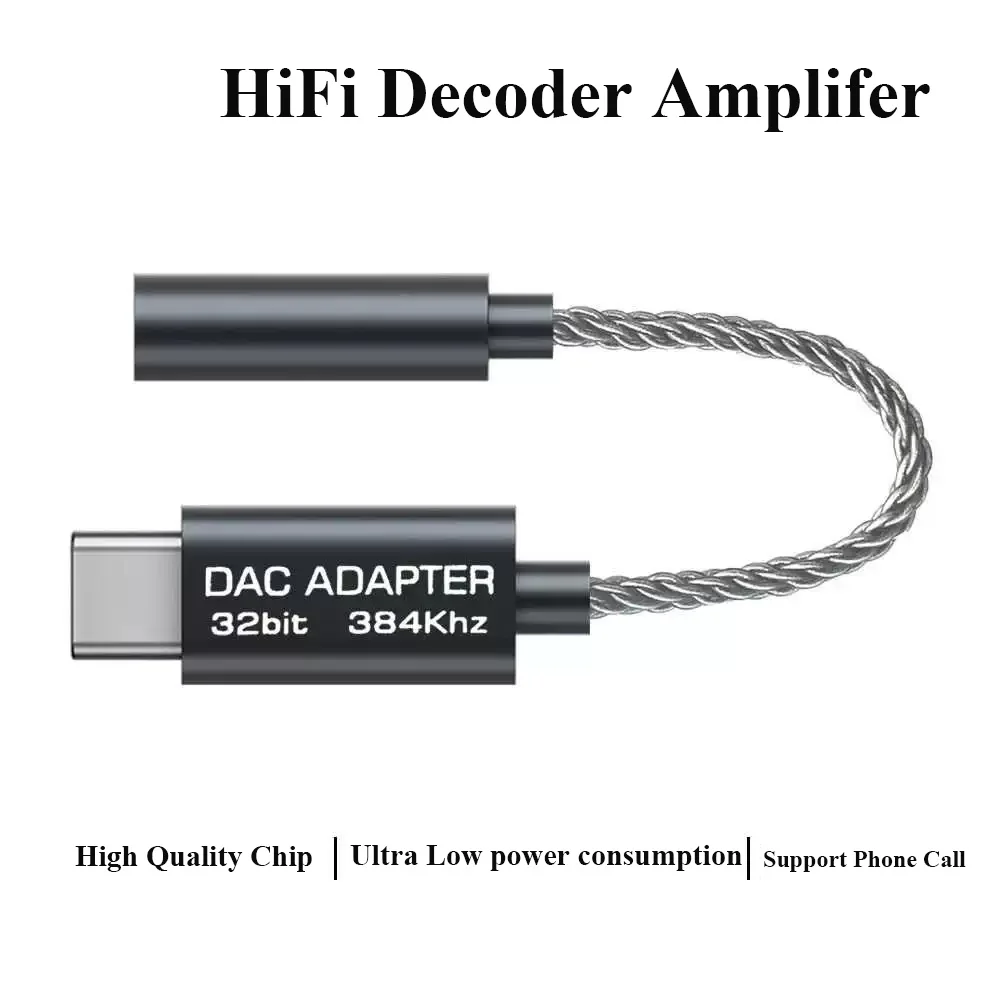 Realtek ALC5686 USB Type C DAC Headphone adapter HIFI Decoder Audio 3.5mm Jack otg type c Converter for xiaomi huawei  Android