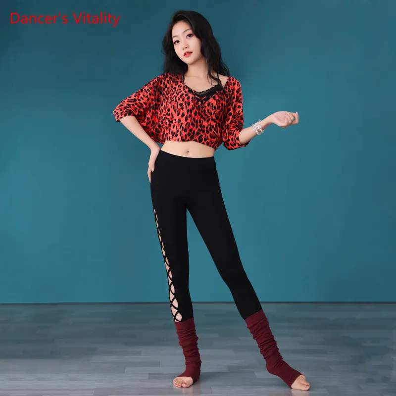 Belly Dance Suit Mesh Sequins Top Printed Ice Silk Skirt Performance Clothes Set Oriental Dancing Female Adult Practice Clothing