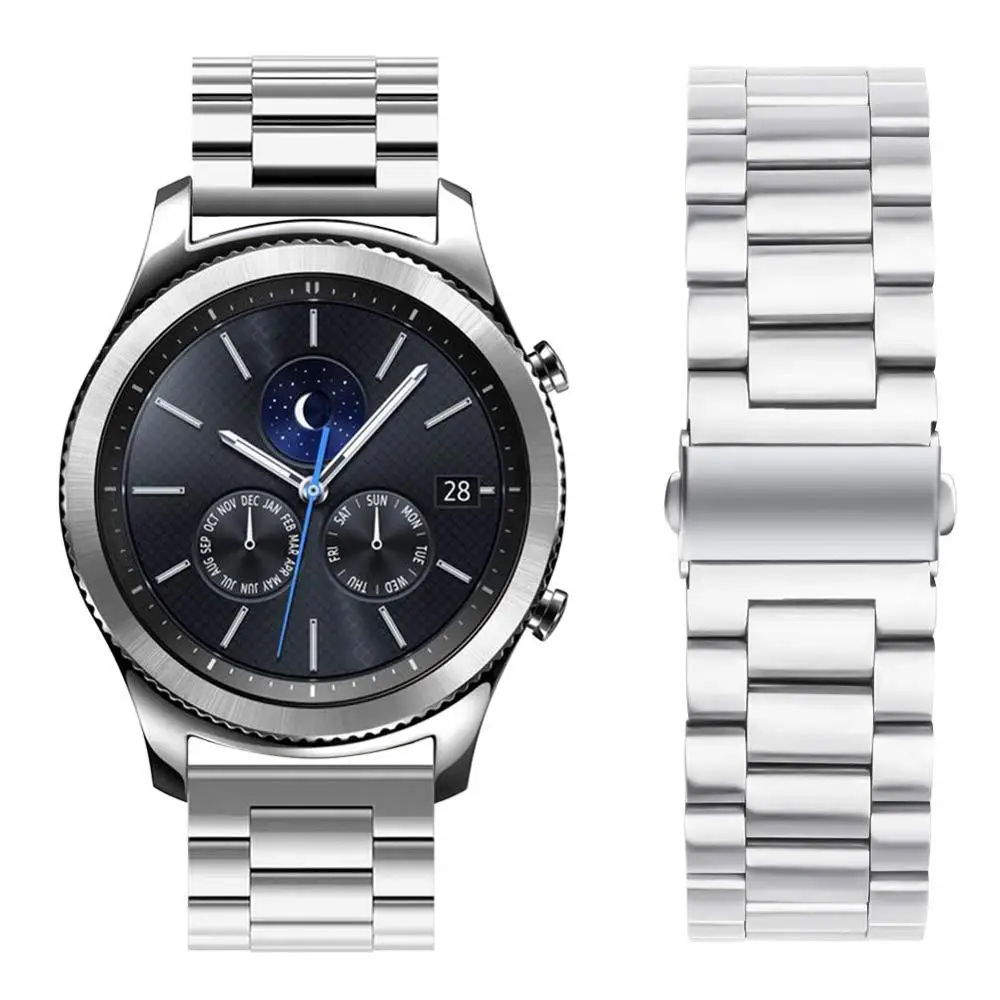 For Samsung Gear S3 22MM Frontie 20MM/18MM Band strap Galaxy Watch 46mm Band V-MORO Stainless Steel Metal  Bracelet Strap R800