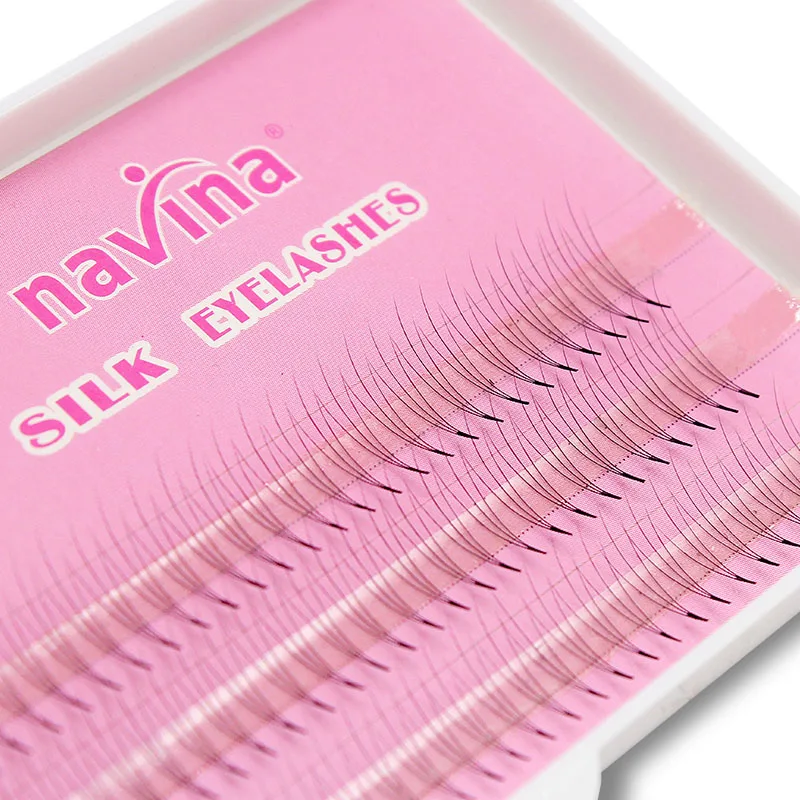 Navina Silk Lashes Pre Made Natural 3D Individual Eyelashes Extension Fans Faux Mink Premade Russian Volume Eyelash Supplies