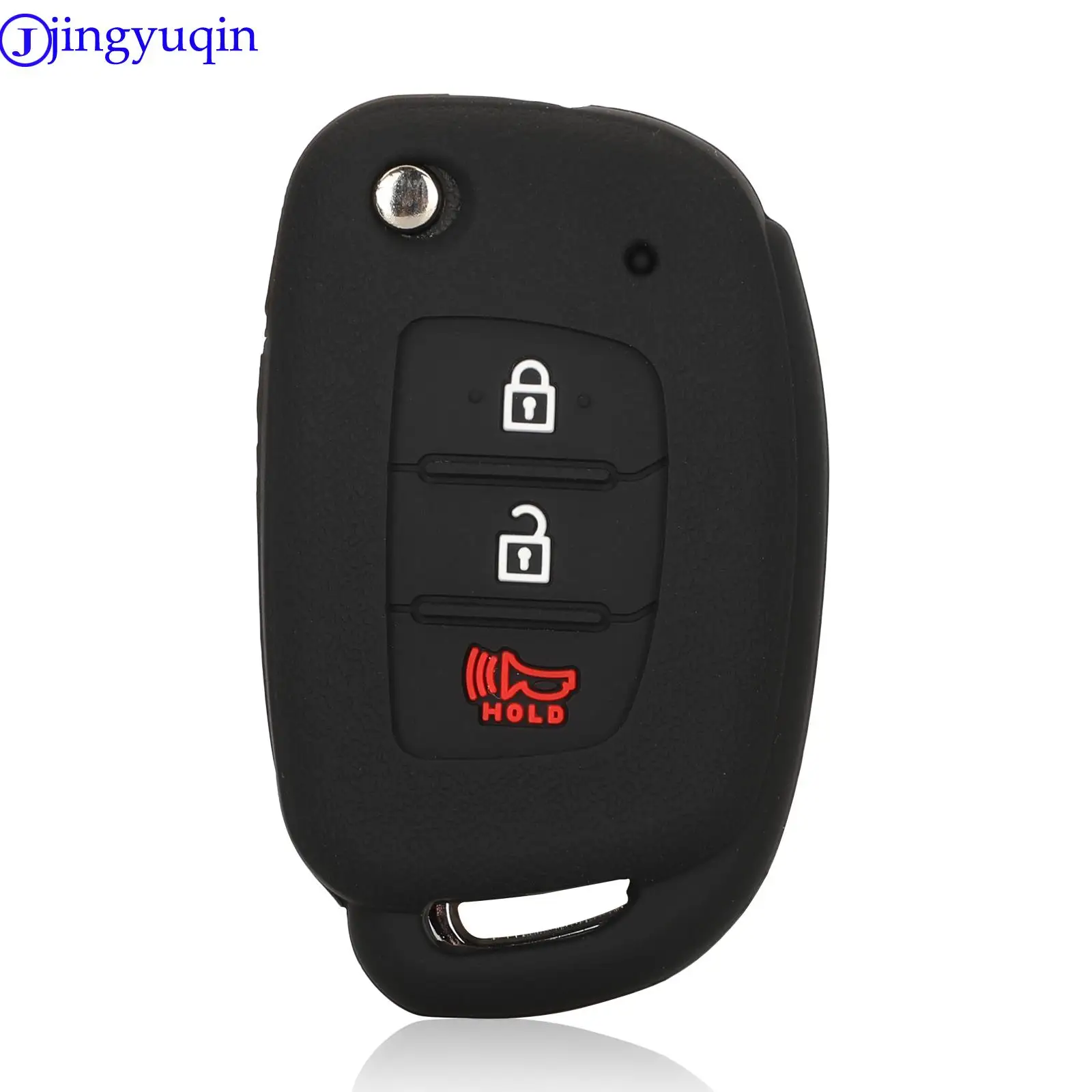 jingyuqin Silicone Remote Car Key Shell Case For Hyundai Solaris ix35 ix45 ELANTRA Santa Fe HB20 Verna 4 Buttons