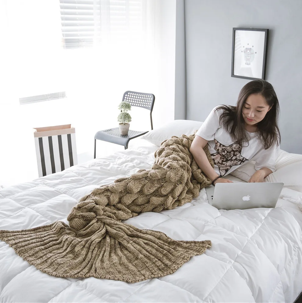 

Fish Scale Style Blanket For Bed Nordic Style Cute Sofa Casual Throw Blanket Super Soft Warm Autumn Home Decoration