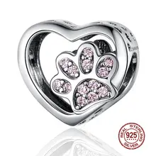 925 Silver Heart Beads with Flower Pattern #4