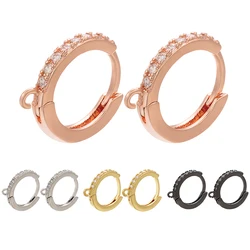 ZHUKOU Beautiful 14x16mm round crystal earrings for women DIY handmade jewelry accessories fashion Gold color earring model:VE84