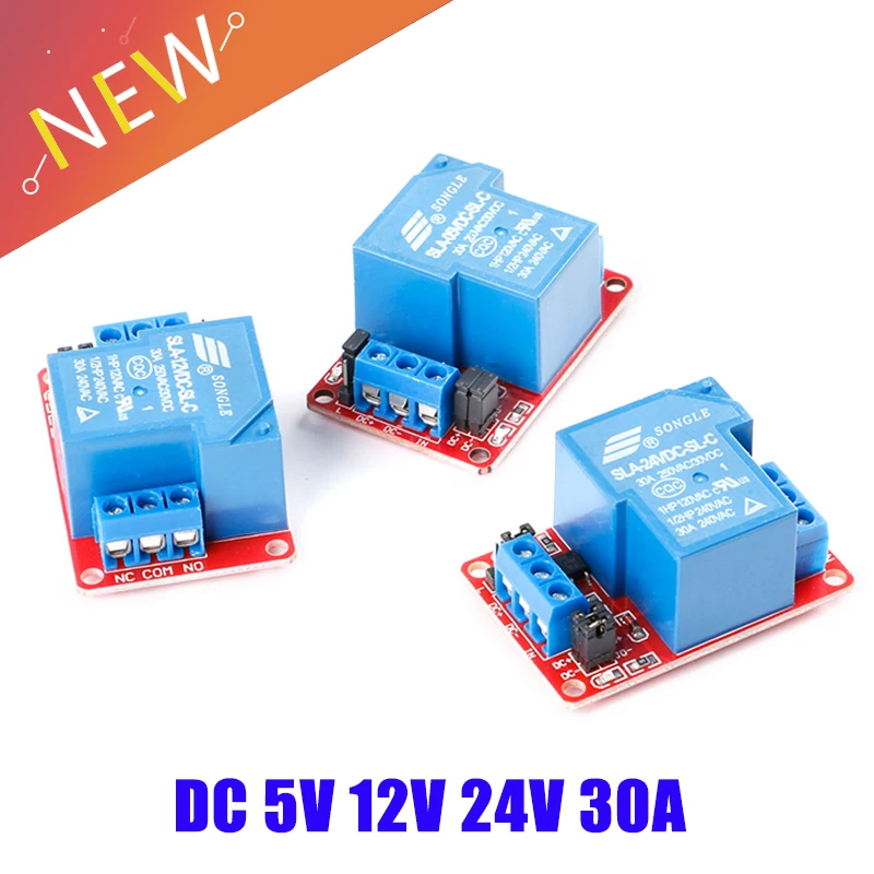 DC 5V 12V 24V 30A High Power 1 Channel Relay Module With Optocoupler Isolation H/L Level Triger for Arduino Relays