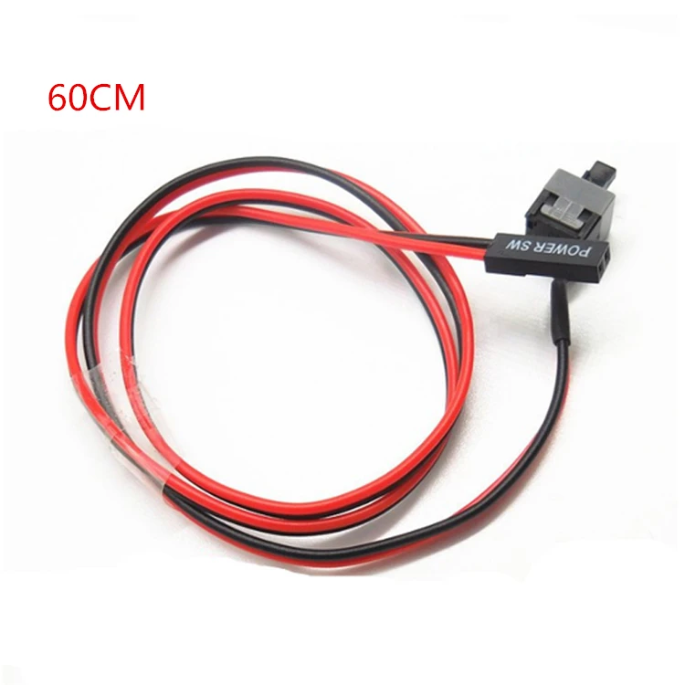 Atx 20 peças cabo interruptor de ligação/desligamento para computador desktop 2 pinos pc cabo de redefinição de botão interruptor cabos re-partida sw i/o re conjunto de alimentação 60cm