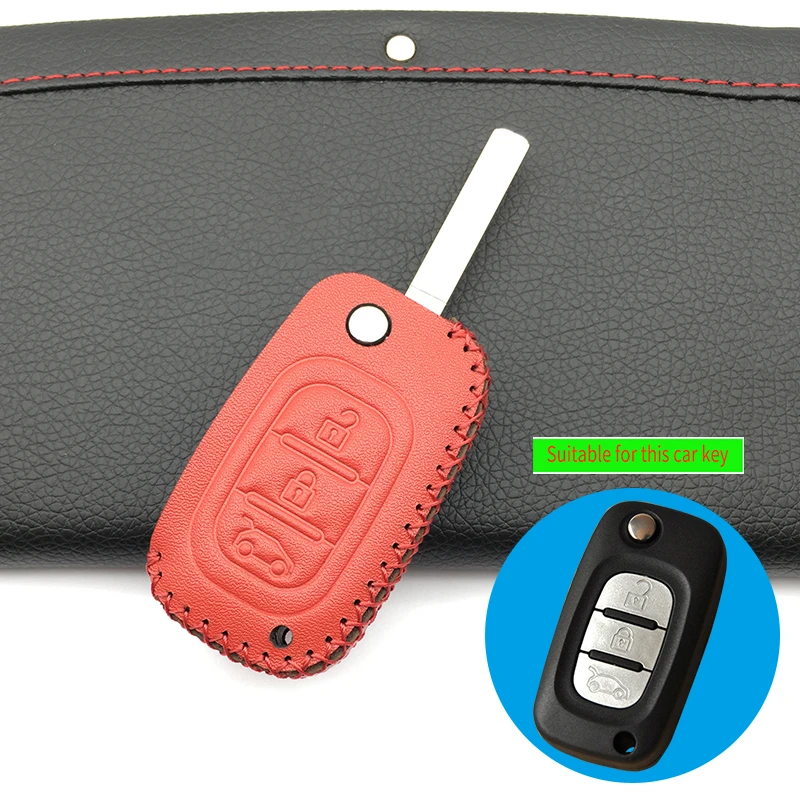 Remote 3 Buttons Car Key Leather Case Keychain Cover for Lada Sedan Largus Kalina Granta Vesta X-Ray XRay for Renault Key Shell