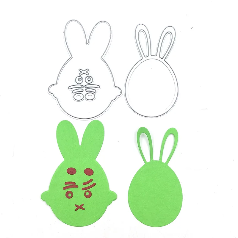 

Julyarts The Rabbit Head Cutting Dies Scrapbooking Material Stencils for DIY Scrapbooking Album Paper Card Embossing