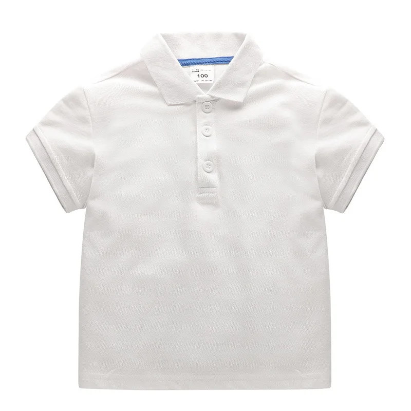 色とりどりの夏のポロシャツ,男の子用の綿の服,半袖のtシャツ,男の子用の青と白の服
