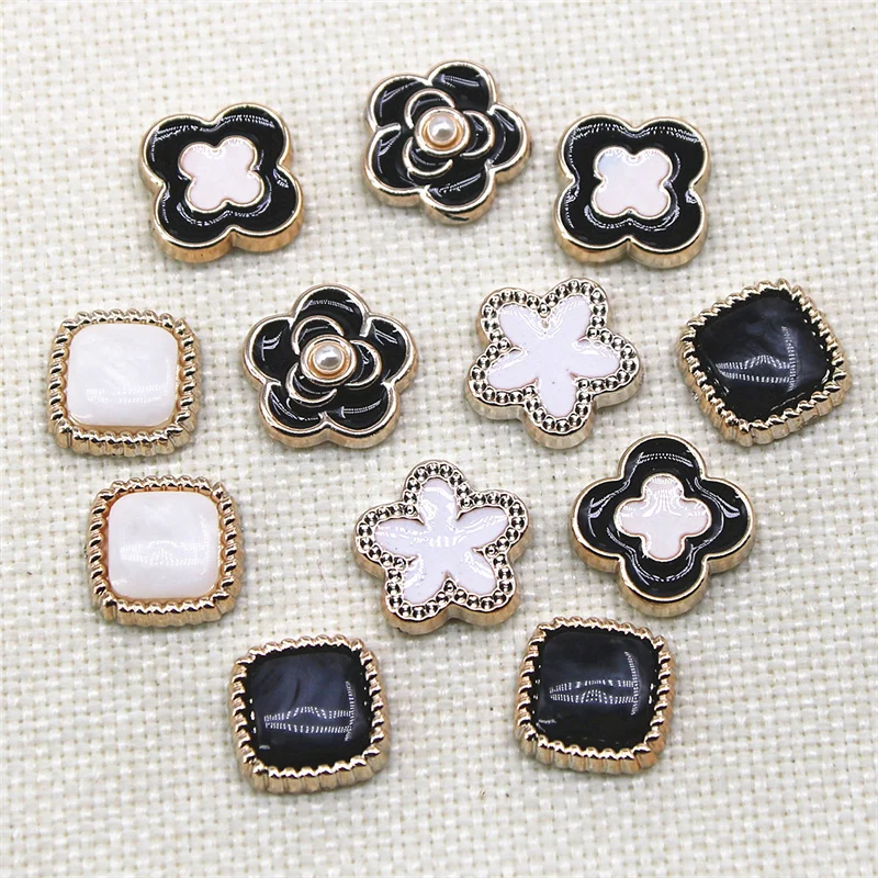 30pcs Flower Square flat back button cute Home Garden Crafts Cabochon Scrapbooking Clothing accessories