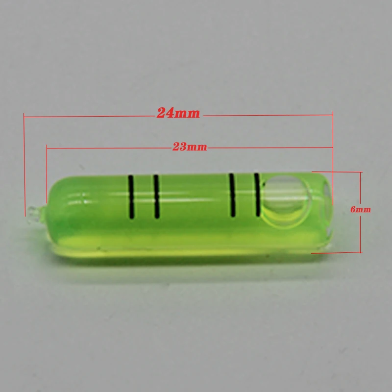 Full glass tube horizontal bubble portable level bubble size 6*24mm