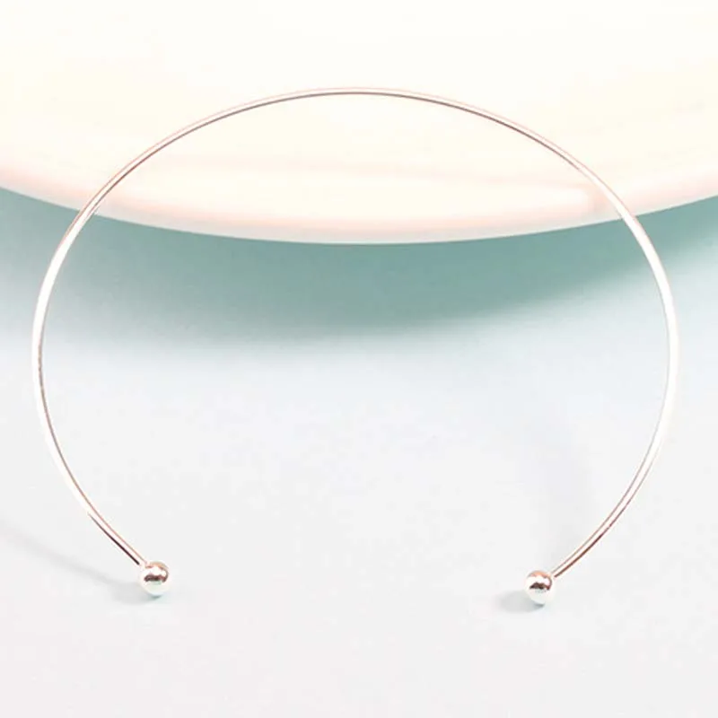 Genuine Real Pure Solid 925 Sterling Silver Cuff Bangles for Beads Hand Band DIY Jewelry Findings Beading Threading Bangle