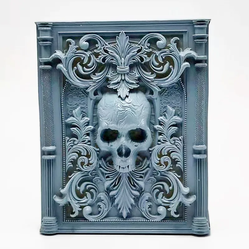 Exquisite pattern pattern skull silicone mold diy to make resin plaster model, indoor home decoration tool