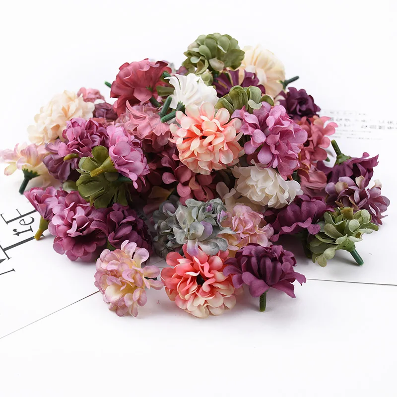 20 Pieces Fake Carnation Wedding Flower Head Christmas Scrapbooking Home Decor Bridal Accessories Clearance Artificial Flowers