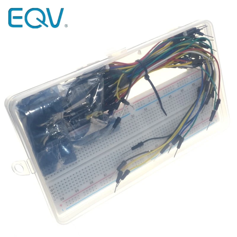 3.3V/5V MB102 Breadboard power module+MB-102 830 points Solderless Prototype Bread board kit +65 Flexible jumper wires