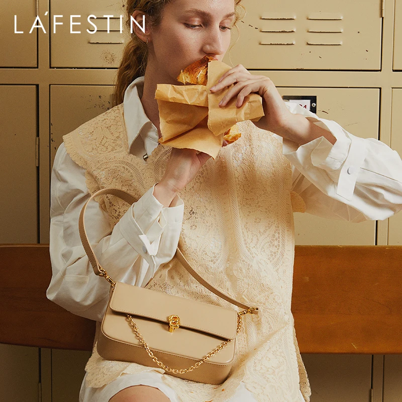 LA FESTIN-Bolso de hombro para mujer, bandolera de diseñador de lujo con cadena cuadrada, novedad de otoño e invierno, 2023