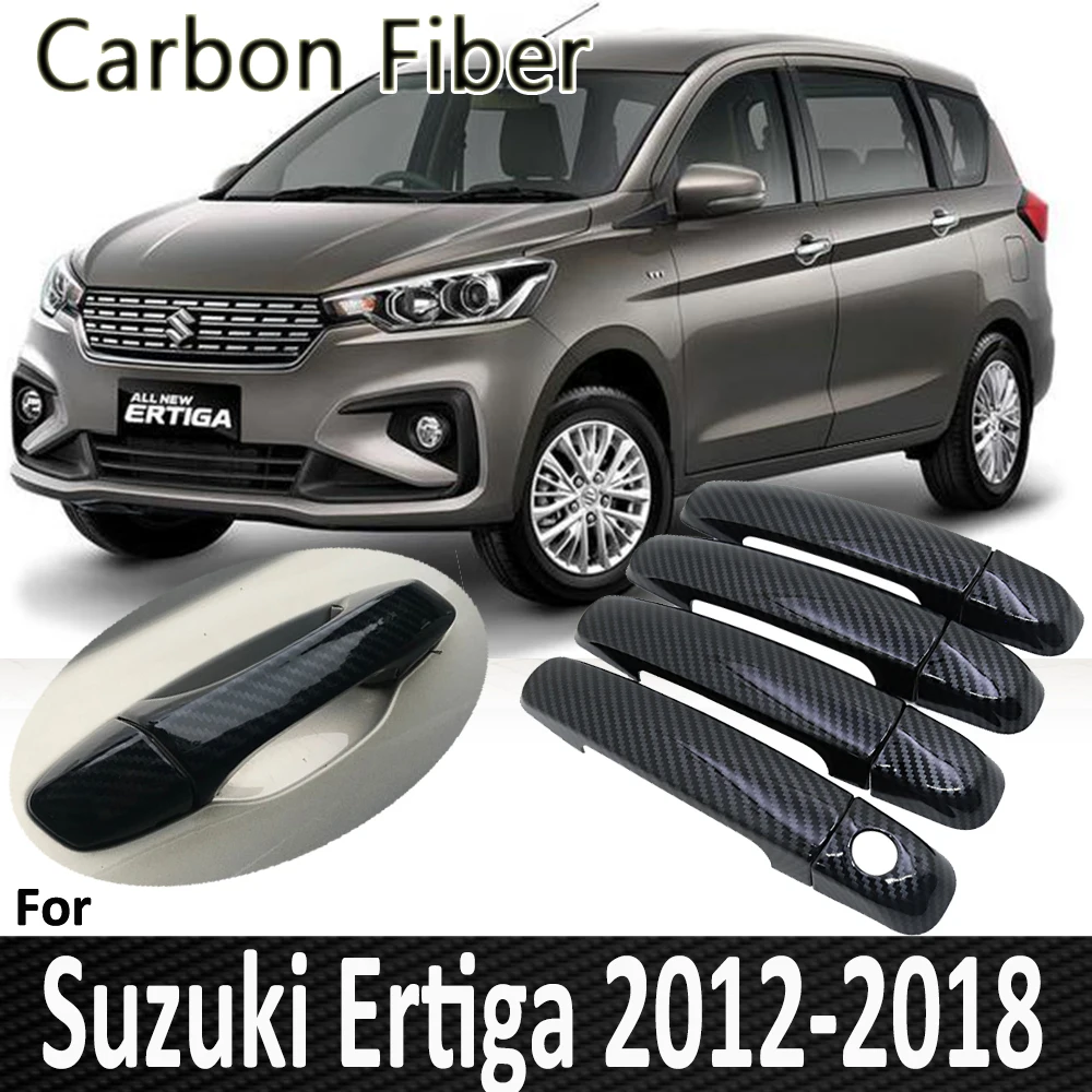 

Черное углеродное волокно для Suzuki Ertiga 2012 2013 2014 2015 2016 2017 2018 Авто дверная ручка крышка наклейка украшение автомобильные аксессуары