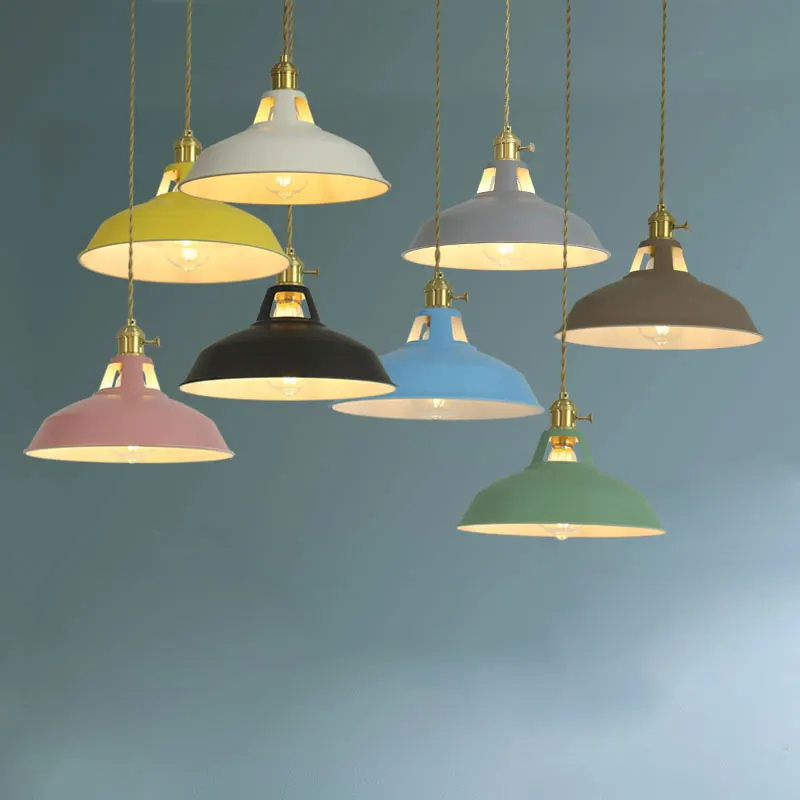 Modern simplicity LED E27 Colorful Pendant light Hanging Lights Home improvement Iron decoration Pendant lamp