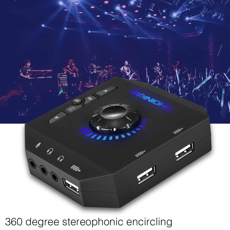 Portable Lightweight Computer Multi-Port USB external sound card multifunction converter Compatible with Windows Vista Mac IOS