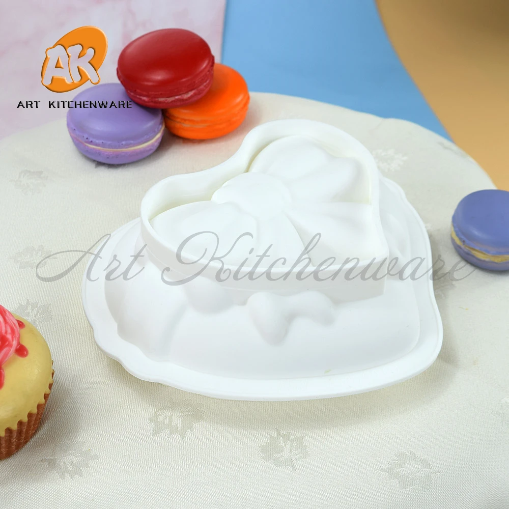 Węzeł wzór serca silikonowe formy do musu DIY dekoracje czekolada Sugarcraft glina polimerowa rzemiosło 3D formy narzędzia kuchenne — zdjęcie 7