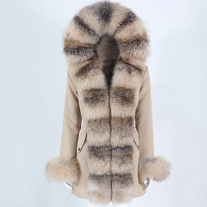 MENINA BONITA 2021 New Waterproof  Winter Jacket Women Coat Natural Real Fox Raccoon Fur Hooded Long Parkas Outerwear Detachable