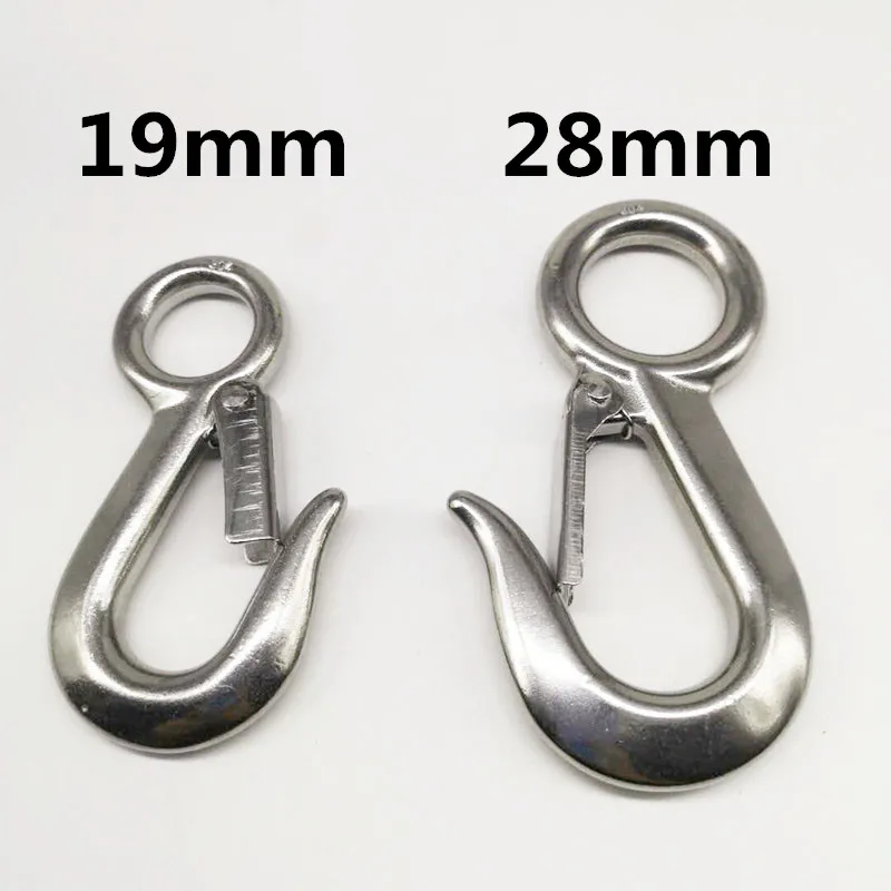 0.2ton stainless steel 304 large eye cargo snap hook working load capacity crane hook