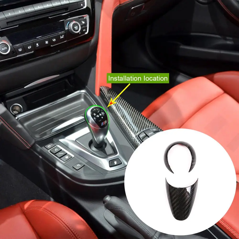 

Накладка на головку переключения передач из углеродного волокна для BMW M3 M4 F80 F82 F83 2014-2019 LHD, Аксессуары для автомобилей, 2 шт.