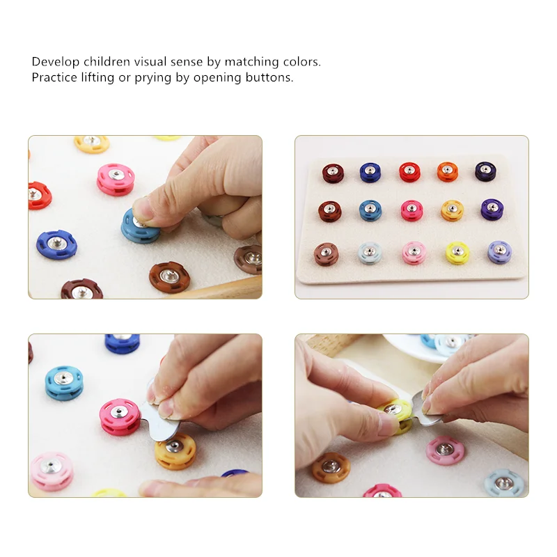 Montessori Educational Toy Button Game Colors Sorting N Matching Game Kids Fine Motor Skill Preliminary Practical Life Material