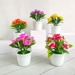 Artificial Potted Plant Bonsai Orange Pomegranate Fruit Tree With Pot Plastic Garden Fake Plant Decoration Home Decoration