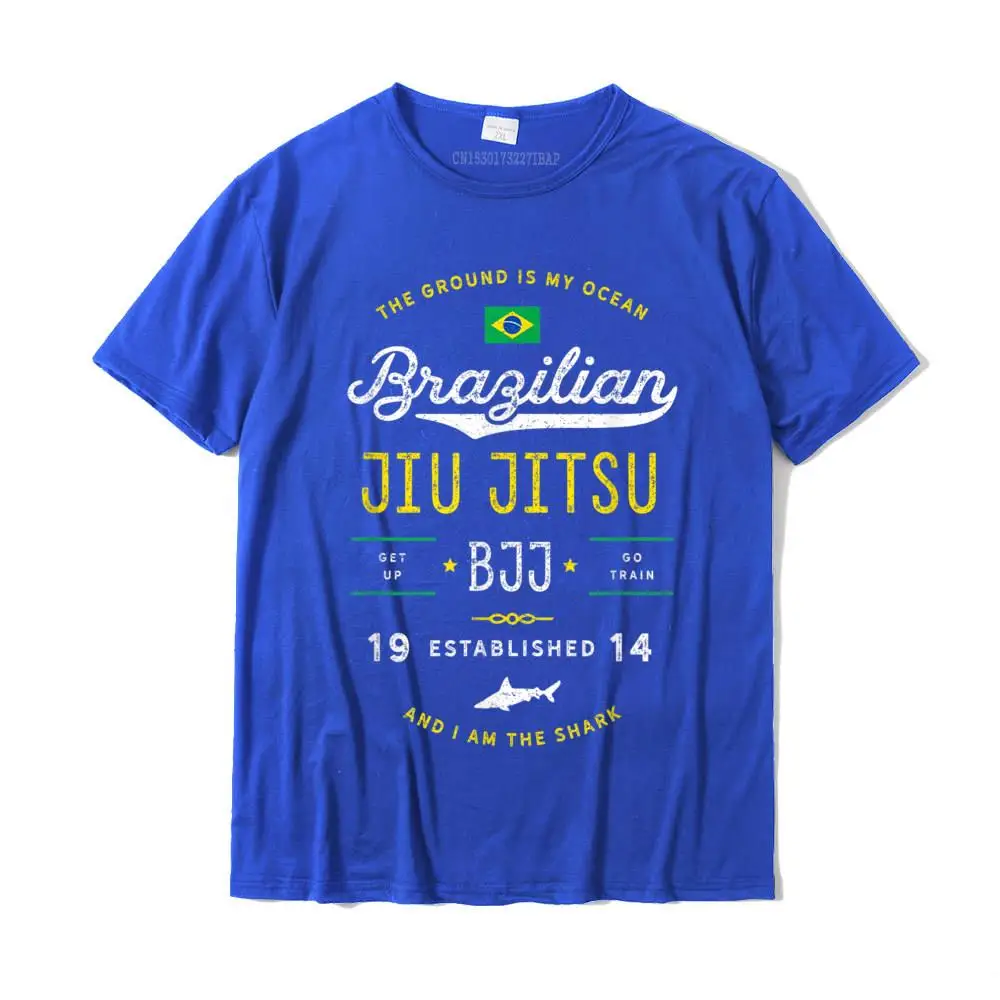 Ocean Shark Jiu Jitsu Shirt For BJJ Jujitsu Gift New Arrival Mens T Shirts Group Tops Shirt Cotton Slim Fit