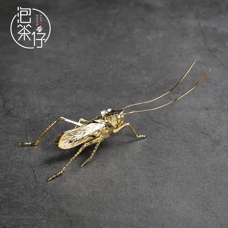 |Pure copper locust grasshopper tea pet ornament brass cover iron pot cover imitation tea play tea accessories